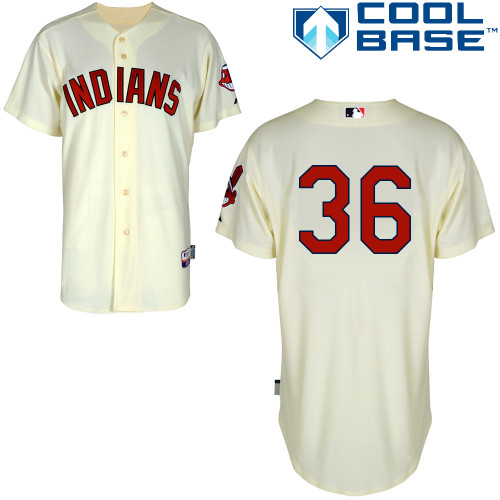 Preston Guilmet #36 MLB Jersey-Cleveland Indians Men's Authentic Alternate 2 White Cool Base Baseball Jersey